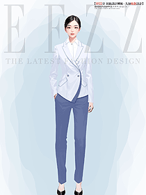 新款女西裝工作服外套銀行職業女裝手繪服裝設計