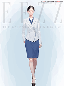 純白色西裝外套經理店長職業裝手繪服裝設計定制款