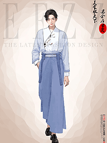 漢服男明制圓領袍白 繡花織鳥中國風