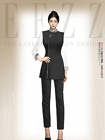 酒店餐廳中式餐飲女服務(wù)員秋冬款工作服定制