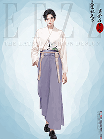 中國風仙俠劍客戰袍古風古裝俠客服裝設計圖