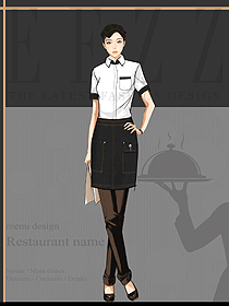 漢堡快餐奶茶店夏季工裝襯衫T恤定制原創(chuàng)設(shè)計(jì)圖