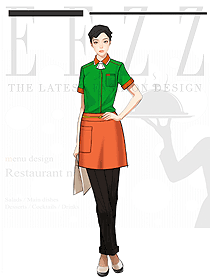 蛋糕店服務(wù)員夏裝短袖襯衫工裝定制設(shè)計(jì)圖