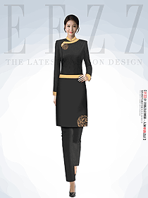 時尚餐飲酒店女廚師服裝定制設(shè)計圖