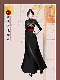 新款少女仙氣年輕復古氣質修身長款連衣裙定制