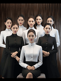 又壕又美又愜意度假酒店大堂美女服務(wù)生制服定制