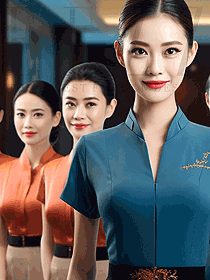 度假勝地星級(jí)酒店總臺(tái)服務(wù)美女員工制服定制設(shè)計(jì)