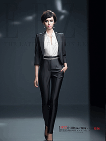 黑色穿搭一整套英倫商務女裝定制設計