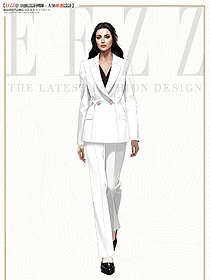 白色小西裝外高級感職業(yè)OL裝訂制設(shè)計圖