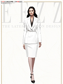 香港潮牌白色女西裝外套訂制設計圖