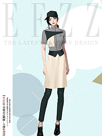 蛋糕房烘焙師工作服短袖立領襯衣圍裙工裝定制款