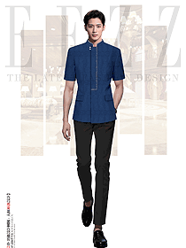 星級(jí)酒店賓館大堂短袖中式制服設(shè)計(jì)圖