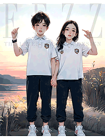 校園小學生短袖夏季運動會畢業照服裝定制圖