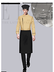 薄款餐飲餐廳酒店廚房中袖套裝定制設計圖