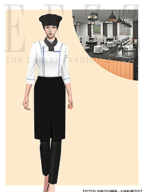 時尚酒店廚師工作服長袖制服定制設計圖
