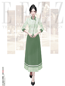 酒店前臺制服春秋女款工作服設計效果圖