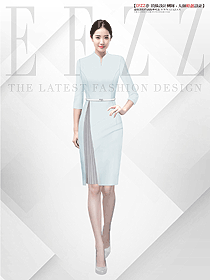 正式場合連衣裙女主持人職業(yè)裝設(shè)計圖