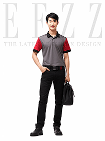 4s店汽車(chē)維修工裝修車(chē)服紅灰撞色款制服