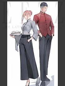 紅色復古中式國潮高端餐飲火鍋店服務員制服