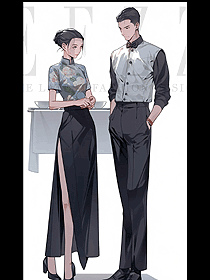 星級酒店餐廳服務員旗袍禮服定制中式國風服裝