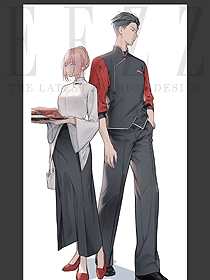 酒店餐廳男女服務員工作服地方特色文化服裝設計圖