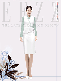 氣質坎肩工裝工作服白色背心馬夾套裝制服設計圖