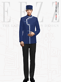 中式酒店門童迎賓服裝長袖外套設(shè)計圖