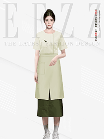 日式居酒屋迎賓服日料壽司店服務(wù)員青檬色長(zhǎng)衫制服定制設(shè)計(jì)圖