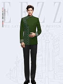 EFZZ酒店制服原創設計-綠色提花樣式|點亮星級酒店禮賓部門