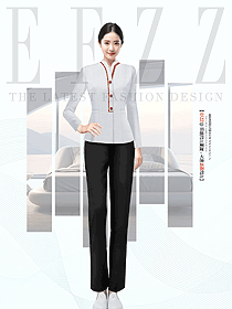 物業酒店客房服務員立領秋冬款制服設計圖