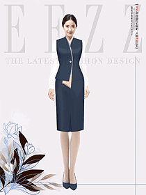 女職業(yè)裝套裝西裝內(nèi)搭襯衫馬夾兩件套定制款設(shè)計(jì)