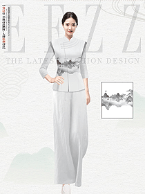 養(yǎng)生會所美容院餐飲古風店員工作服裝定制設計圖