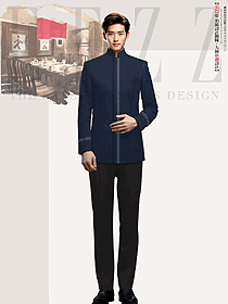 酒店餐廳秋冬制服設計-中餐廳男款定制圖