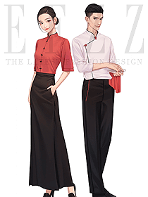 餐飲火鍋店餐廳酒店飯店農(nóng)家樂特色男女工作服設(shè)計(jì)圖