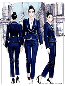 高端職業(yè)套裝女裝工裝通信公司客服工作服