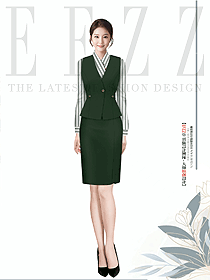 春秋新款女士墨綠色背心通勤上班職業套裝高級感