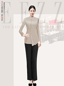 長(zhǎng)袖秋冬餐飲茶樓火鍋飯店工裝女服務(wù)員制服設(shè)計(jì)圖