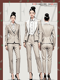 4s店物業正裝商務銷售一?？畚餮b套裝工作服手繪圖