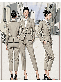 高端職業(yè)裝正裝銷售經(jīng)理職場(chǎng)商務(wù)西服手繪圖