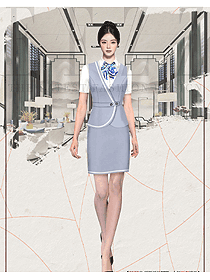 淺藍色西裝馬甲女職業(yè)裝工裝西服坎肩正裝