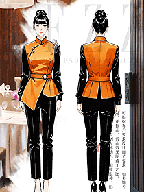 蒙古元素傳統斜襟民族風女士馬甲服務員制服
