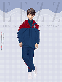 高中學生校服秋冬沖鋒衣褲三件套拼色款