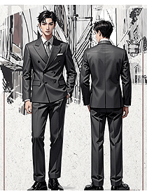 韓版修身套西裝男士雙排扣西服套裝
