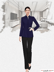 夏季襯衫款保潔服長袖女款酒店客房保潔員工作服