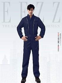 4S店汽修工廠藍色款工作服定制設(shè)計效果圖