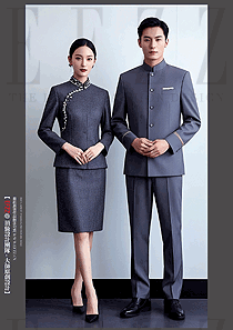 酒店前臺接待主管中式套裝工作服高端