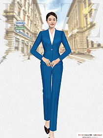 寶藍(lán)色氣質(zhì)工作服外套公務(wù)員正裝設(shè)計(jì)圖