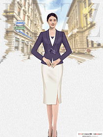 氣質名媛高級感正一?？哿㈩I女西服設計圖