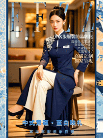 案場客服工作服定制形象管理-中式意蘊?藍白映禮