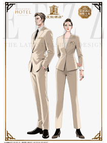 淺米垂感套：酒店高端賓客服務崗的制服設計